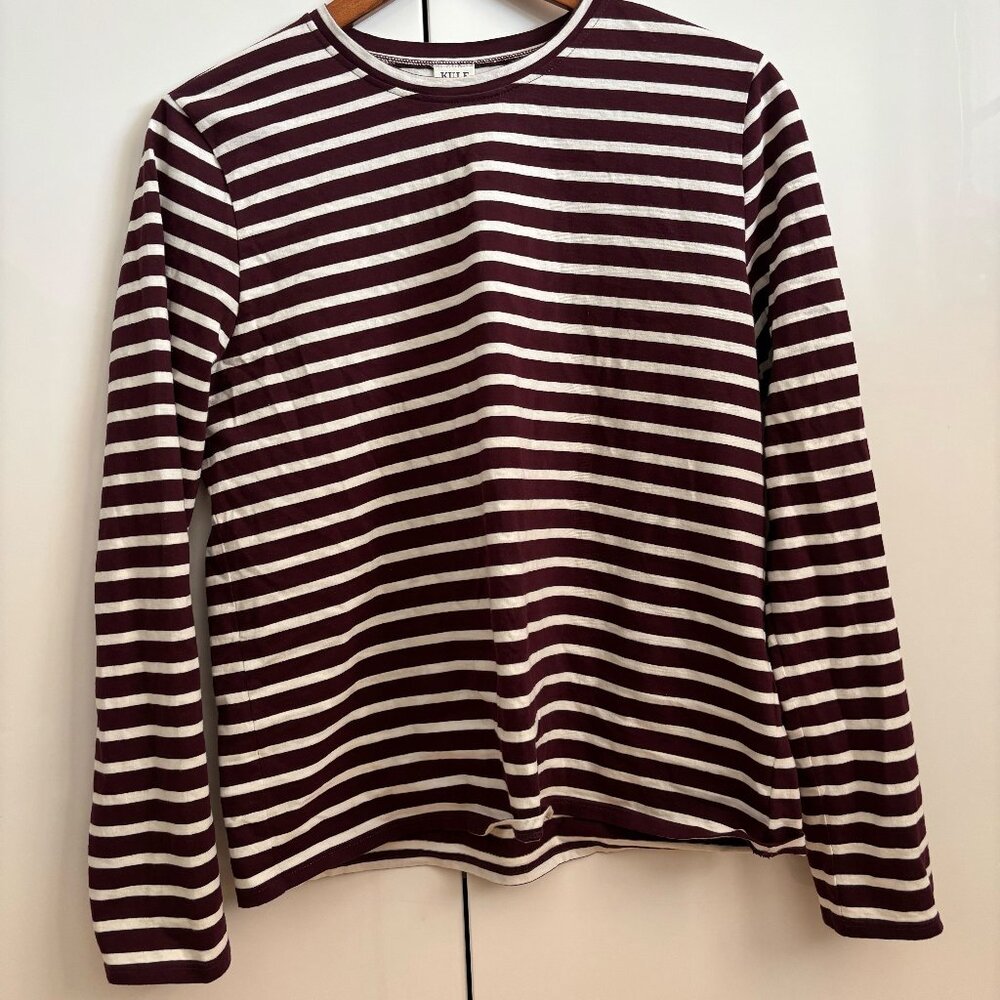 Kule burgundy stripe long sleeve tee